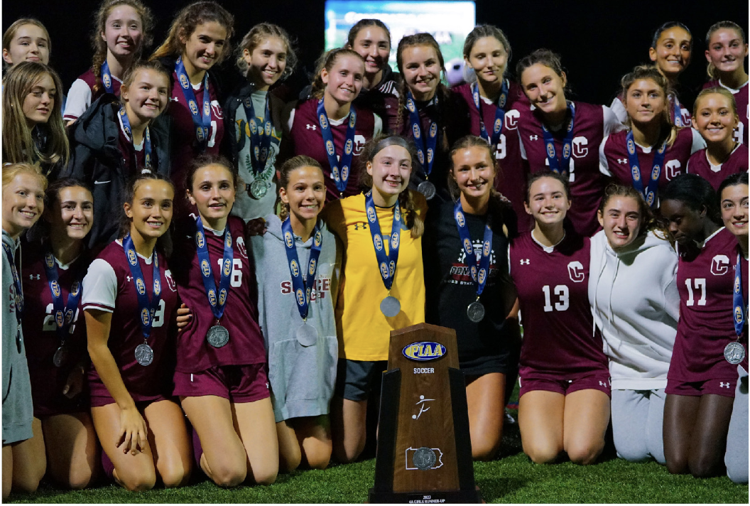 End of the season: The girls’ soccer team poses for a team photo after the PIAA 4A State Championship. The girls took the state runner up title after falling to Pennridge High School in the state finals on Nov. 17.
